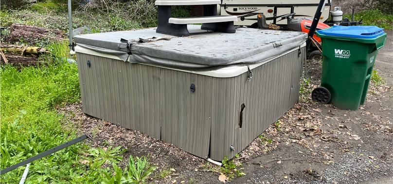 Before: Hot Tub Removal in Durham